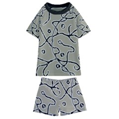 Sketchy Abstract Artistic Print Design Kids  Swim T-shirt And Shorts Set by dflcprintsclothing