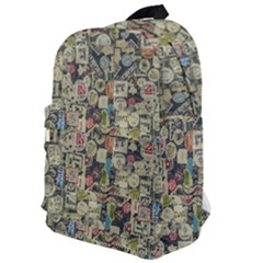 Sticker Collage Motif Pattern Black Backgrond Classic Backpack by dflcprintsclothing