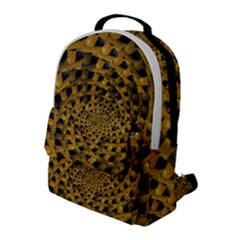 Spiral Symmetry Geometric Pattern Black Backgrond Flap Pocket Backpack (large) by dflcprintsclothing