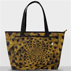 Spiral Symmetry Geometric Pattern Black Backgrond Back Pocket Shoulder Bag  by dflcprintsclothing