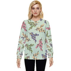 Berries Flowers Pattern Print Hidden Pocket Sweatshirt by Maspions