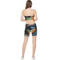 Eye Bird Feathers Vibrant Stretch Shorts and Tube Top Set View2