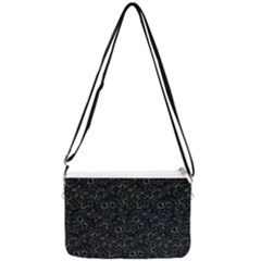 Midnight Blossom Elegance Black Backgrond Double Gusset Crossbody Bag by dflcprintsclothing