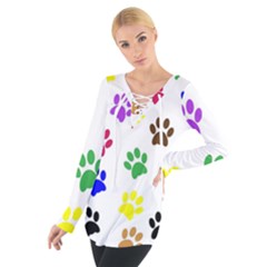 Pawprints Paw Prints Paw Animal Tie Up T-shirt