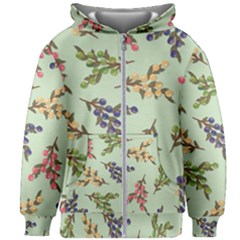 Berries Flowers Pattern Print Kids  Zipper Hoodie Without Drawstring