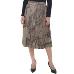 Old Vintage Classic Map Of Europe Classic Velour Midi Skirt 