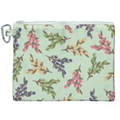 Berries Flowers Pattern Print Canvas Cosmetic Bag (xxl)