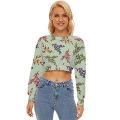 Berries Flowers Pattern Print Lightweight Long Sleeve Sweatshirt by Maspions