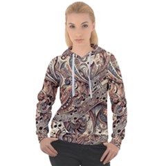 Paisley Print Musical Notes5 Women s Overhead Hoodie by RiverRootz