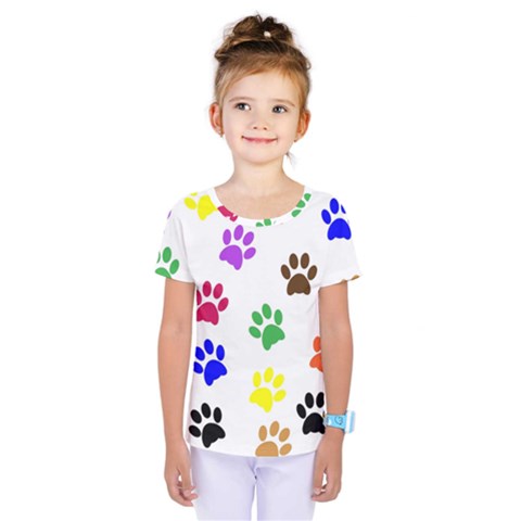 Pawprints Paw Prints Paw Animal Kids  One Piece T-shirt by Apen