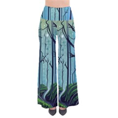 Nature Outdoors Night Trees Scene Forest Woods Light Moonlight Wilderness Stars So Vintage Palazzo Pants by Grandong