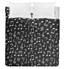 Chalk Music Notes Signs Seamless Pattern Duvet Cover Double Side (queen Size)