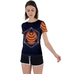 Geometry Back Circle Cutout Sports T-shirt