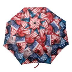 Us Presidential Election Colorful Vibrant Pattern Design  Folding Umbrellas by dflcprintsclothing