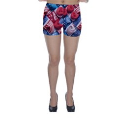 Us Presidential Election Colorful Vibrant Pattern Design  Skinny Shorts by dflcprintsclothing