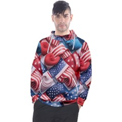 Us Presidential Election Colorful Vibrant Pattern Design  Men s Pullover Hoodie