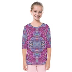 Fuchsia Blend June Kids  Quarter Sleeve Raglan T-shirt