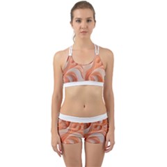 Peach Fuzz Elegant Print Abstract Design Back Web Gym Set by dflcprintsclothing