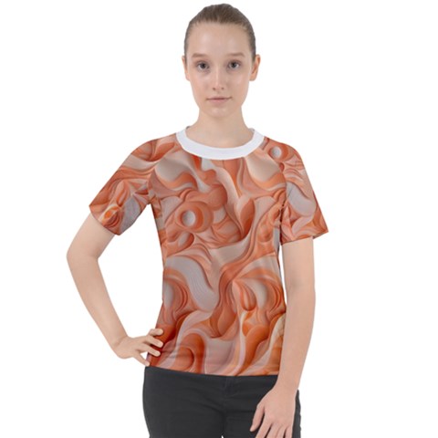 Peach Fuzz Elegant Print Abstract Design Women s Sport Raglan T-shirt by dflcprintsclothing