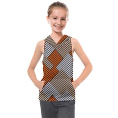 Abstract Pattern Line Art Design Decoration Kids  Sleeveless Hoodie by Ravend