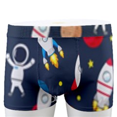 Big Set Cute Astronauts Space Planets Stars Aliens Rockets Ufo Constellations Satellite Moon Rover V Men s Boxer Briefs