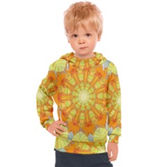 Sunshine-sunny-sun-abstract-yellow - Kids  Hooded Pullover by Ravend