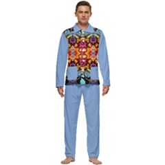 Blume Abstrakt Men s Long Sleeve Velvet Pocket Pajamas Set