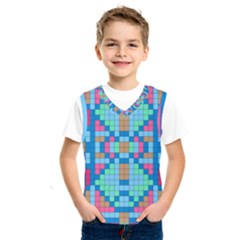 Checkerboard Square Abstract Kids  Basketball Tank Top by Ravend