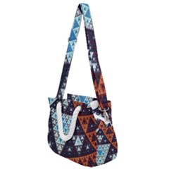 Fractal Triangle Geometric Abstract Pattern Rope Handles Shoulder Strap Bag