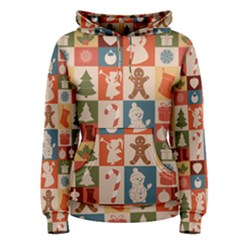 Cute Christmas Seamless Pattern Vector  - Women s Pullover Hoodie