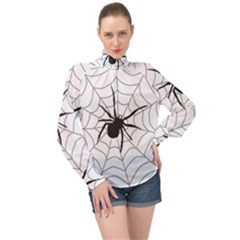 Spider Web High Neck Long Sleeve Chiffon Top by Azkajaya