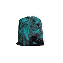 Angry Male Lion Predator Carnivore Drawstring Pouch (small)