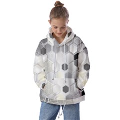 Honeycomb Pattern Kids  Oversized Hoodie