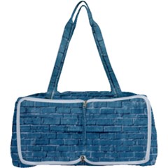 White And Blue Brick Wall Multi Function Bag by Azkajaya