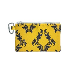 Yellow Regal Filagree Pattern Canvas Cosmetic Bag (small) by Azkajaya