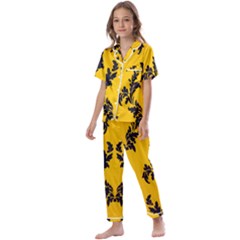 Zebra Zebra Pattern Zebra Fur Zebra Print Strip Kids  Satin Short Sleeve Pajamas Set by Azkajaya