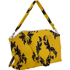 Yellow Regal Filagree Pattern Canvas Crossbody Bag