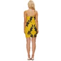 Yellow Regal Filagree Pattern Wrap Tie Front Dress View4