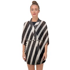 Zebra Zebra Pattern Zebra Fur Zebra Print Strip Half Sleeve Chiffon Kimono by Azkajaya