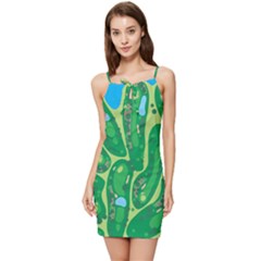 Golf Course Par Green Summer Tie Front Dress by Loisa77