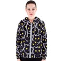 Cat Pattern Pet Drawing Eyes Women s Zipper Hoodie View1