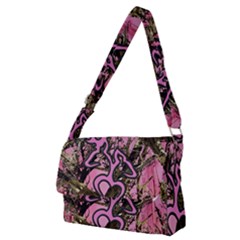 Pink Browning Deer Glitter Camo Camouflage Full Print Messenger Bag (m)