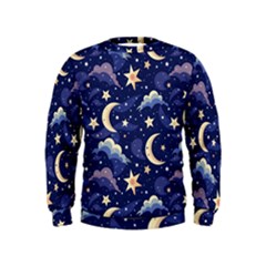 Night Moon Seamless Kids  Sweatshirt