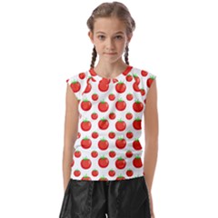 Tomato Pattern 5 Kids  Raglan Cap Sleeve T-shirt by CocoBellKidsTV24