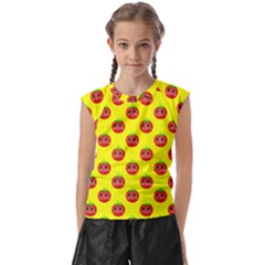 Tomato Pattern 16 Kids  Raglan Cap Sleeve T-shirt by CocoBellKidsTV24