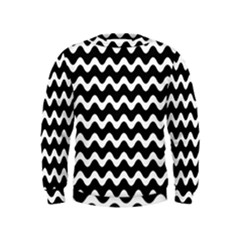 Wave-black White Kids  Sweatshirt by kyorashop23