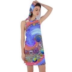 Swirl Vortex Emoji Cyclone Motion Racer Back Hoodie Dress