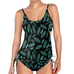 Leaves Pattern Abstract Blade Tankini Set by Loisa77