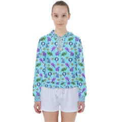 Sea Ocean Sealife Turtle Jellyfish Women s Tie Up Sweat