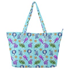 Sea Ocean Sealife Turtle Jellyfish Full Print Shoulder Bag